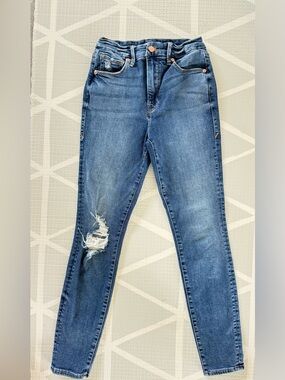 Good American Blue Distressed High-Rise Skinny Jeans